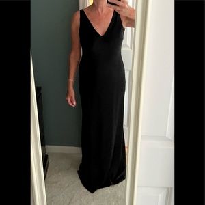 Lauren by Ralph Lauren Black satin evening gown